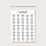 Minimalistic Mini Alarm Clock Time Stickers