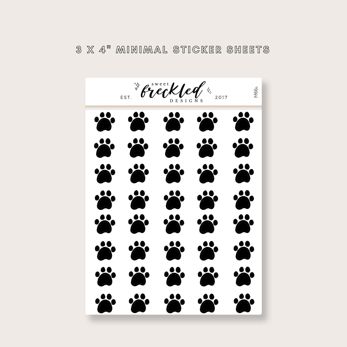 Minimalistic Mini Paw Print Stickers (2 Colors Available)