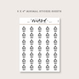 Minimalistic Mini Iced Coffee Drink Stickers