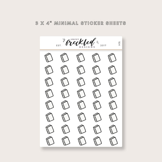 Minimalistic Mini Book Stickers (2 Style Options)