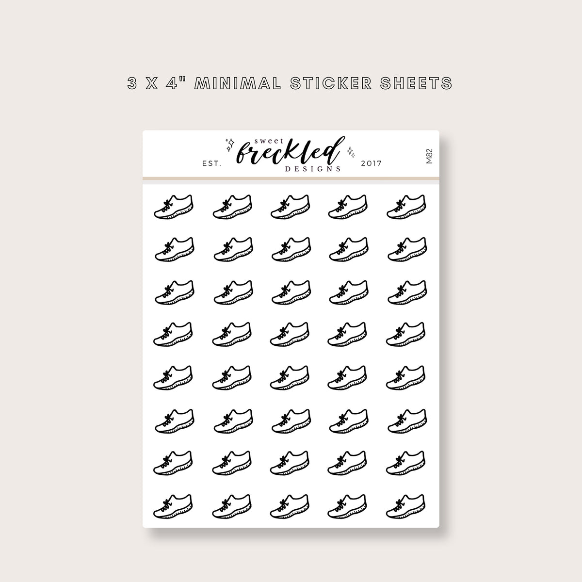 Minimalistic Mini Running Shoes Cardio Stickers