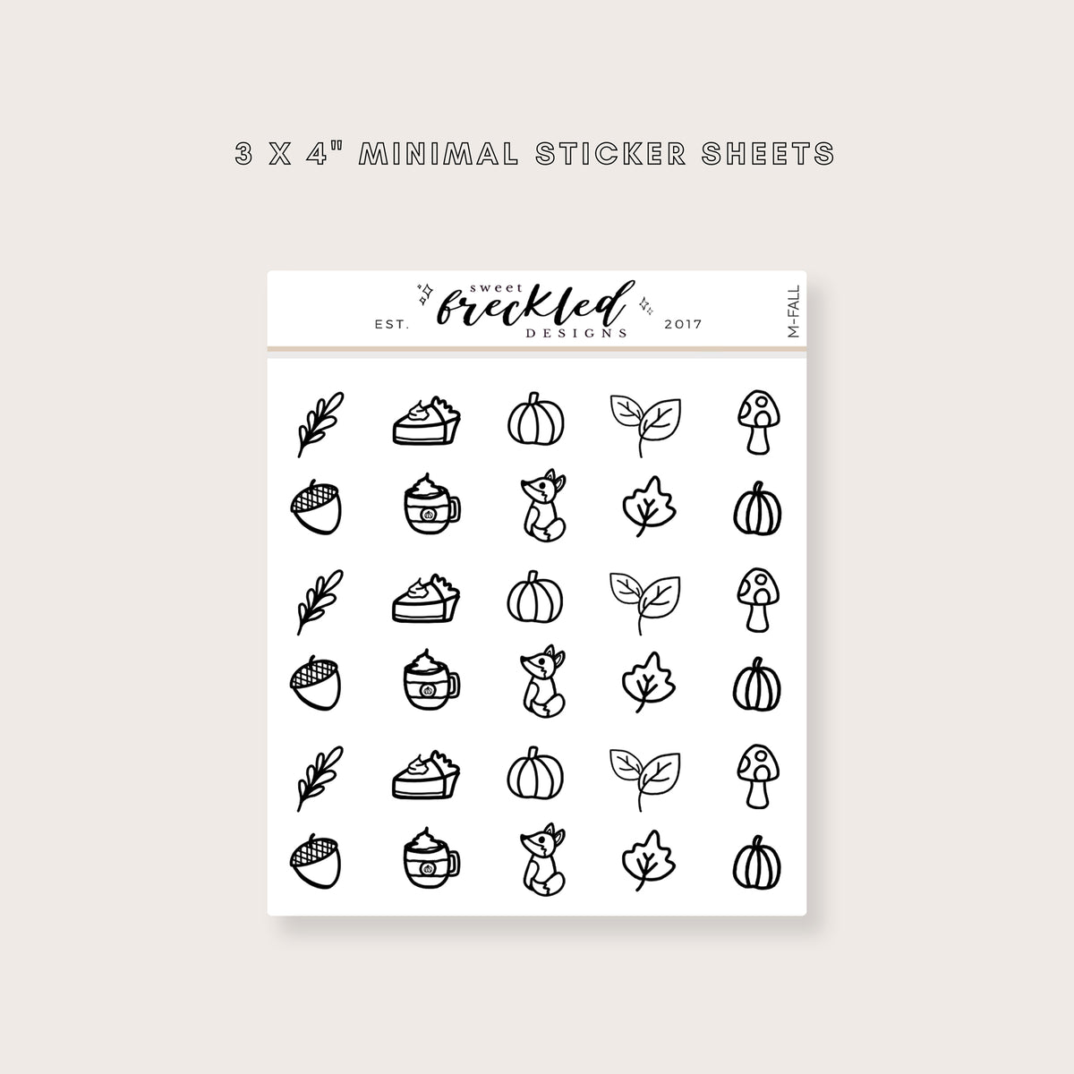 Minimalistic Mini Fall Seasonal Stickers