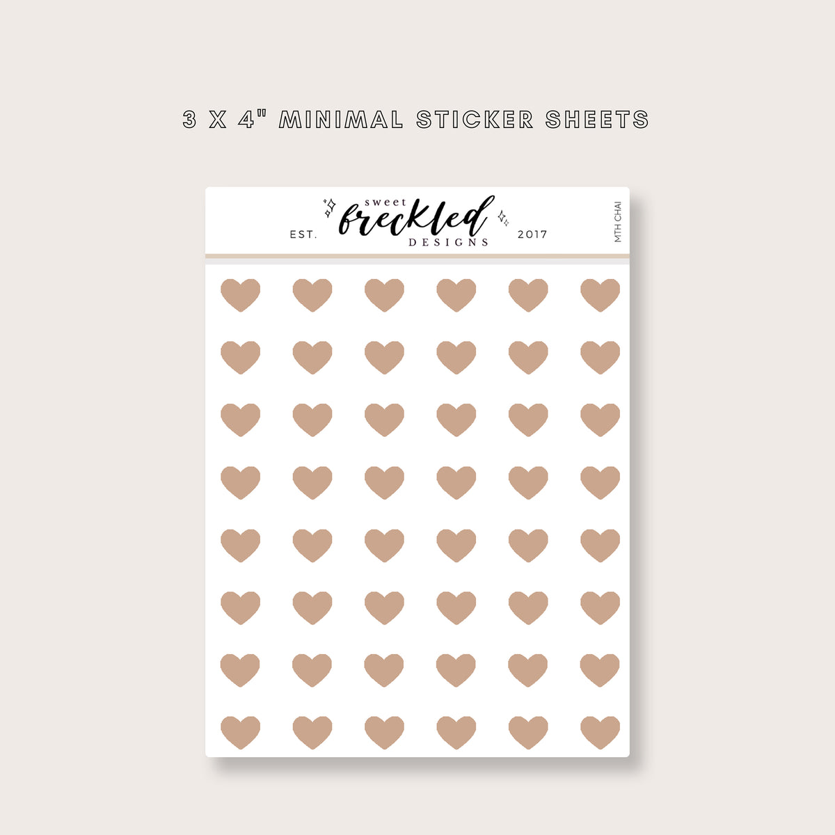 Minimal Mini Heart Transparent Stickers (Multiple Colors Available)