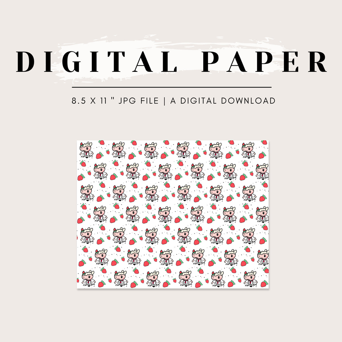 Digital Paper - ACNH Sweet Strawberry Merengue
